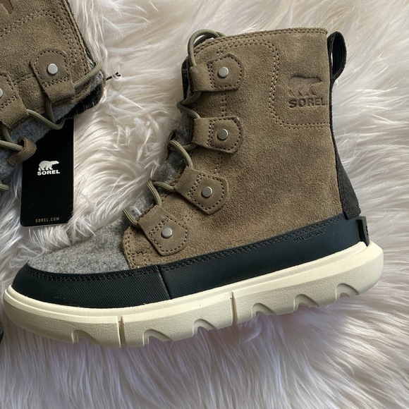 ❄️SOREL Explorer II Joan Felt WP Green white black red Women’s 6 - Picture 3 of 17